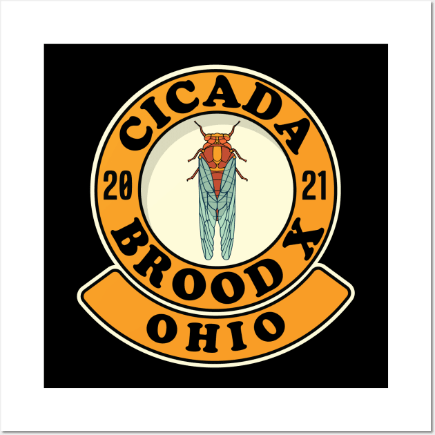 Cicada 2021 Brood X Ohio OH Wall Art by Huhnerdieb Apparel